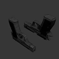 Modern Black Tactical Pistols With Metallic Texture Ergonomic Grip And A STRIKE Design