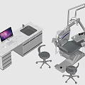 Advanced Medical Equipment Dental Treatment Chair Workstation With Computer Sink And Stools