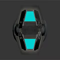 Tactical Weapon With Black Body And Teal Accents In Modern Design