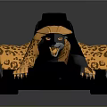 Leopard Print Go Kart Design With Black Seat And Golden Accents Details