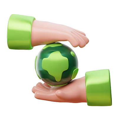 Game Movie Character Featuring Hands with Green Sleeves Holding Green Globe 3d model