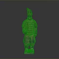 Ancient Chinese Terracotta Warrior Sculpture With Traditional Armor And Historical Military Figure Design
