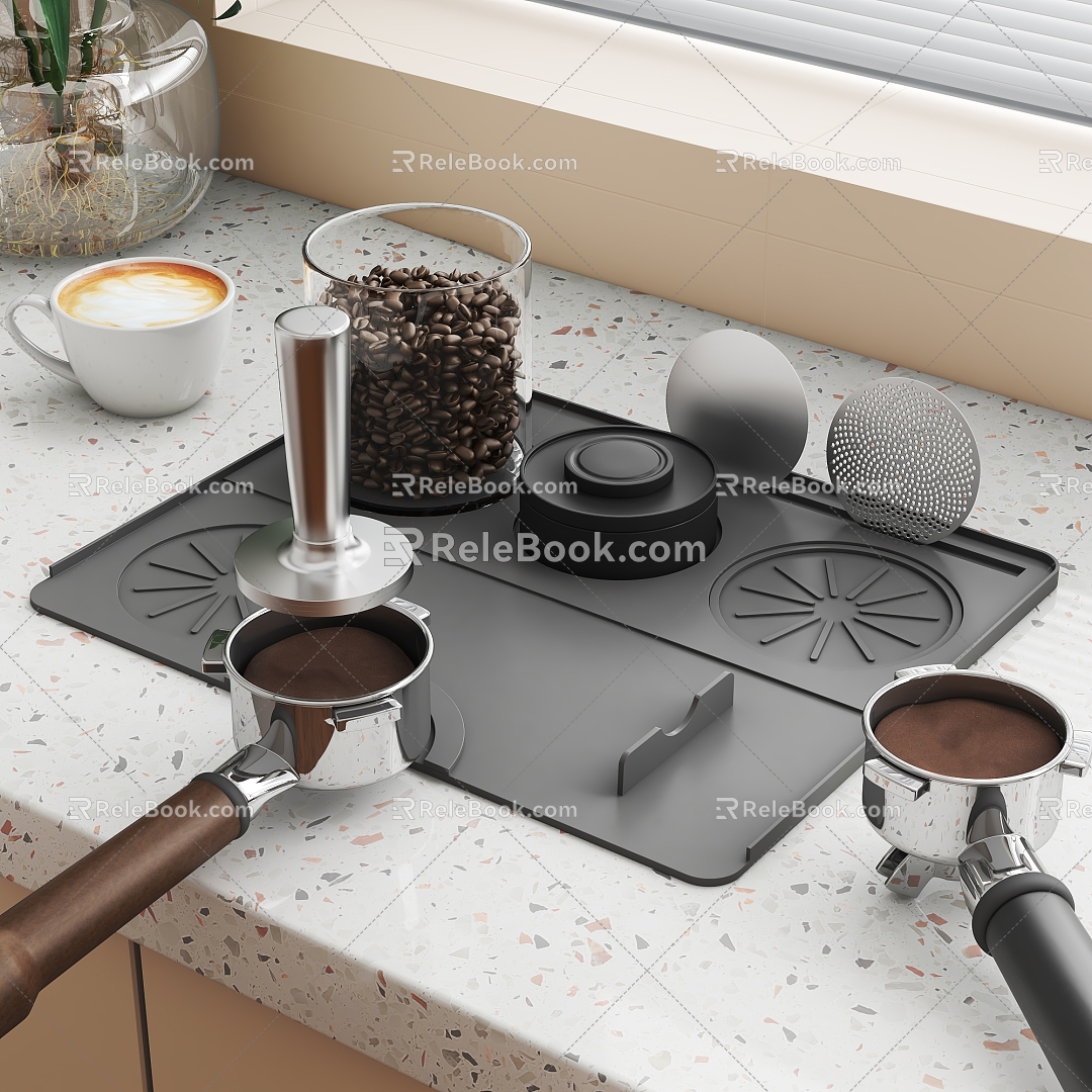 Coffee machine tamping pad coffee machine tamping table coffee powder grinder coffee powder 3d model