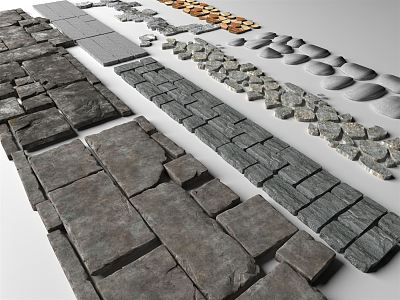 Modern Stone Road Stone Path 3d model