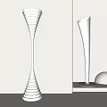 Modern White Floor Lamps With Spiral Design And Textured Shade In Minimalist Setting