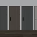 Modern Security Doors With Different Vertical Stripes And Various Color Designs 3d model