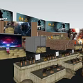 Modern Door Head Immersion Shooting Hall Real-life Field Fighting Hall Shooting Range Shooting Range Archery Range Archery Hall 3d model