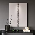 Minimalist Modern Interior Decor With Wall Mirror Green Plant And Table Lamp