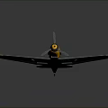 3D Aerospace Airplane Model With Yellow Nose Gray Body Black Cross Marks And Wingtips