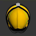 Weapon Protection Helmet In Yellow With Goggles And Reflective Surface Design 3d model