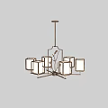 Decorative Lighting Combination With Wall Lamp Chandelier And Ceiling Lamp Featuring Branch Flower Patterns 3d model