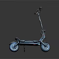 Stylish Electric Scooter With Blue Wheels And Modern Urban Commuting Design
