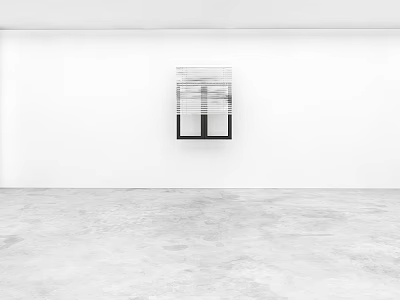 White Room Interior With Window Fitted Modern Blinds And Concrete Floor 3d model