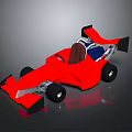 Red Race Car Model with Open Cockpit Brown Seat Black Rear Wing and Wheels