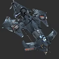 Futuristic Combat Weapon With Metallic Structure Multiple Engines And Armored Design 3d model