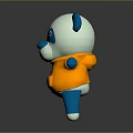 Cute Panda Doll With White Body Blue Ears And Orange Clothes For Kids