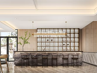 Modern water bar area 3d model