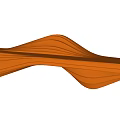 Modern Orange Wavy Curved Landscape Seat with Smooth Design Lines for Outdoor Garden
