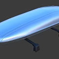 Blue Shiny Skateboard Deck With Black Trucks And Smooth Surface 3d model