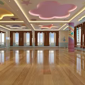 Bright Children Dance Studio With Wooden Floor Mirror Walls And Colorful Decor