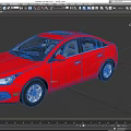 Red Four Door Sedan Car With Sunroof And Silver Alloy Wheels Design