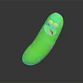 Green Anthropomorphic Pickle Cartoon Character With Funny Face And Eyes