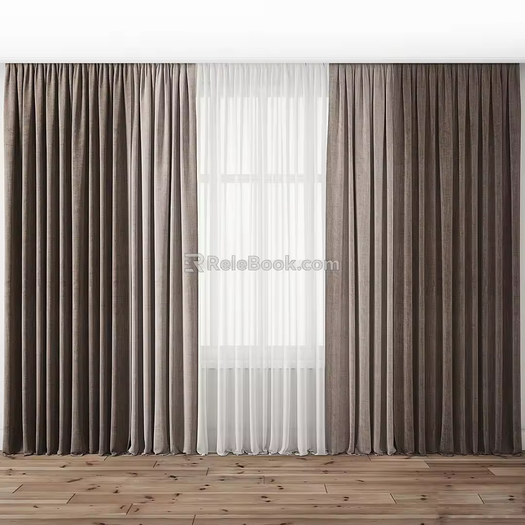 Modern curtains 3d model