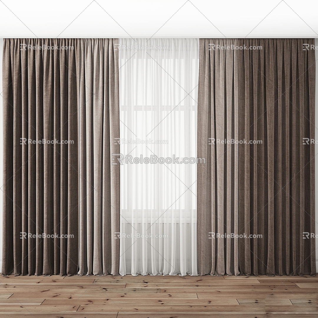 Modern curtains 3d model