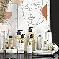 Modern Daily Washing Products Display With Luxury Bottles And Aromatherapy Decor