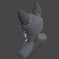 Detailed 3D Rendered Wolf Character Head With Purple Eyes For Game And Movie