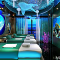 Luxury Underwater Themed SPA Sauna With Circular Coral Fish Decor And Relaxation Beds