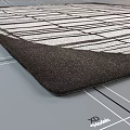 Square Area Rug With Modern Black And White Striped Pattern Design 3d model