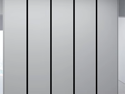 Modern White Wardrobe With Black Vertical Stripes And Minimalist Interior Design 3d model