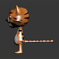 Cute 3D Cartoon Tiger With Orange White Fur Blue Eyes Open Arms Friendly Expression
