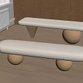 Modern Upholstered Benches With Wooden Round And Cone Legs In Indoor Room