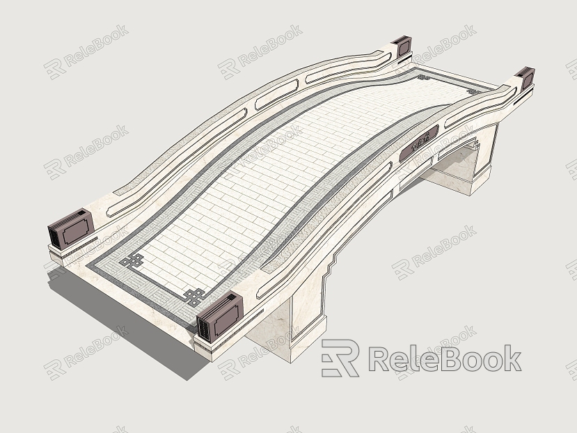 Stone Arch Bridge Garden Bridge Pedestrian Bridge model