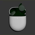 Computer Wireless Headphones with Green Earbuds and White Charging Case Modern Design