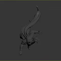 Fantasy Female Character 3D Model With Cloak And Dynamic Pose As Mythical Creature