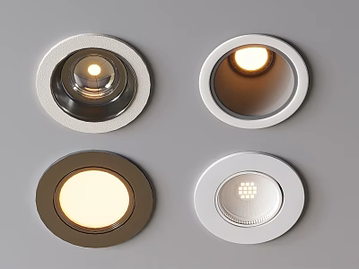 Modern Recessed Spotlights With Various Design Styles And LED Lighting Features 3d model