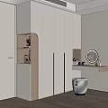 Modern White Wood Wardrobe With Sliding Doors Open Shelves Built In Lighting And Mirror