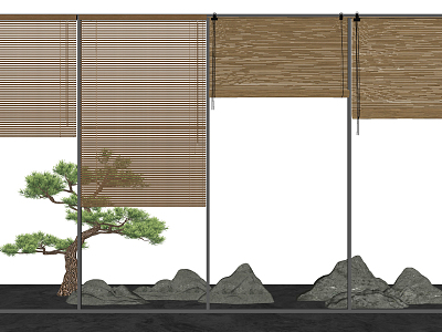 New Chinese-style Pine Bamboo Blinds Venetian Blinds Frockery Pine model