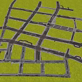 Complex Urban Road Infrastructure With Multi Lane Intersection Directional Arrows And Green Grass Areas