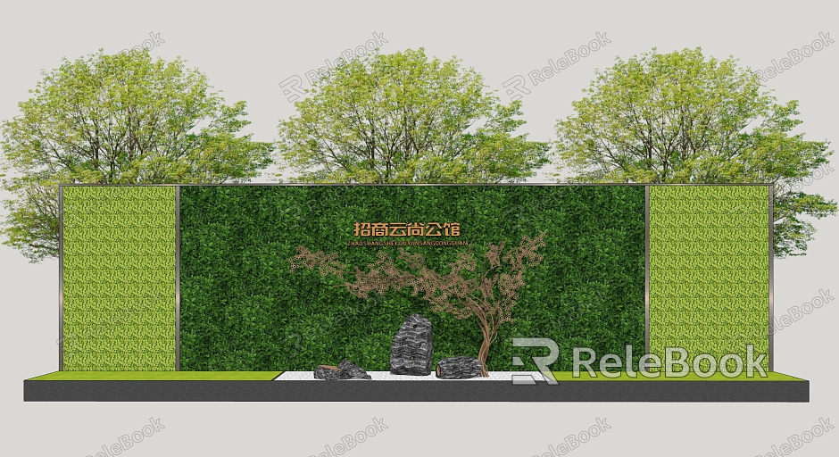 Modern Landscape Wall Community Landscape Wall model