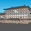 Traditional Chinese Style Hotel Building With Multi Story Structure And Pagoda Roof Design