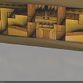 Decorative Rectangular Box With Intricate Yellow And Orange Geometric Patterns