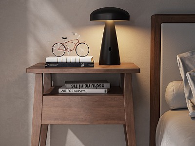 New Chinese Zen Bedside Cabinet Open Style model