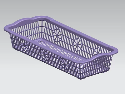 Purple Mesh Design Vegetable Washing Basket With Floral Patterns For Kitchen Use 3d model