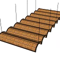 Ceiling bamboo ceiling curved ceiling pendant lamp 3d model
