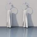 Bathroom Flush Door With Chrome Towel Rings And White Towels
