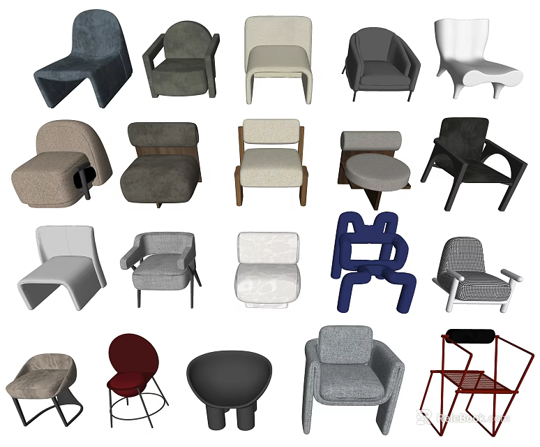 Stylish Modern Single Seater Sofa Designs With Comfortable Features For Living Room 3d model